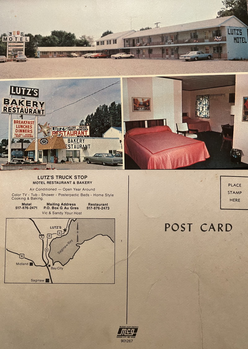 Lutzs Truck Stop and Motel (Brissettes Restaurant) - Postcard From Shawn (newer photo)